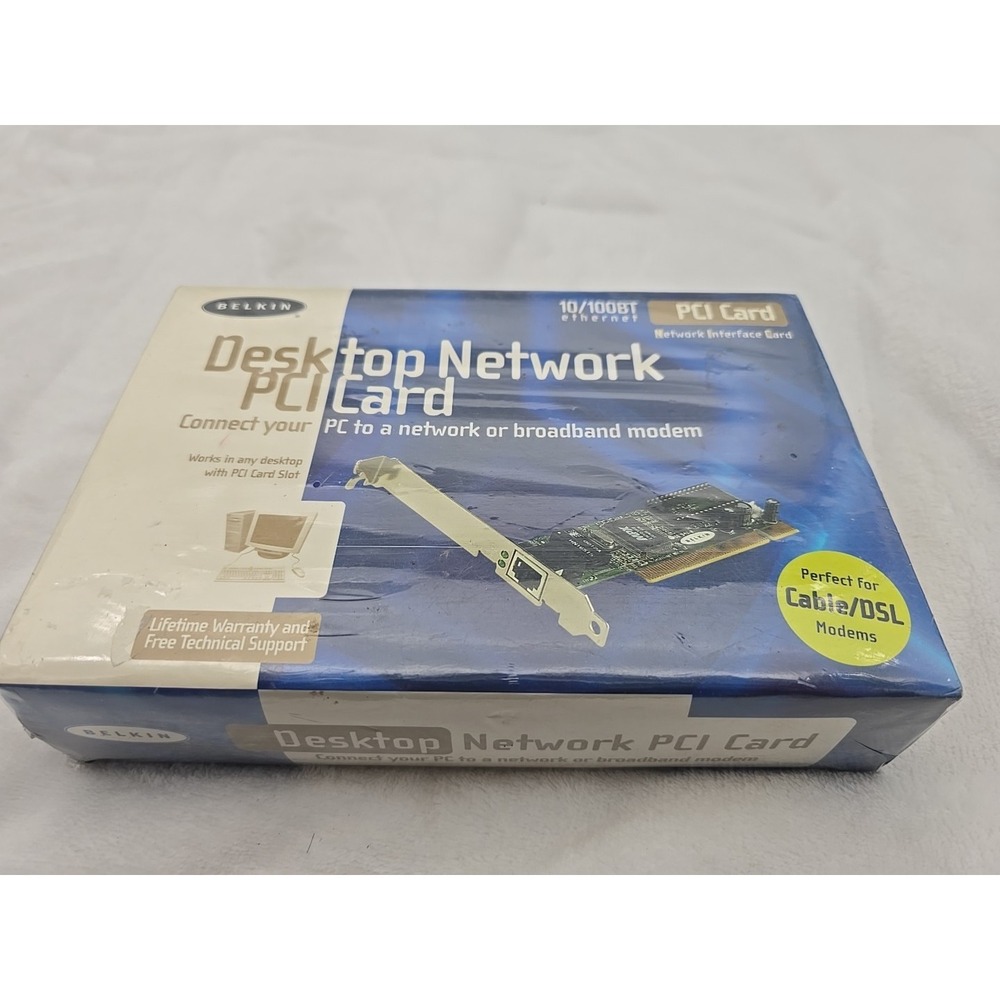 Belkin 10/100‎ Desktop Network PCI Card. New Old Stock 2001. Sealed New.